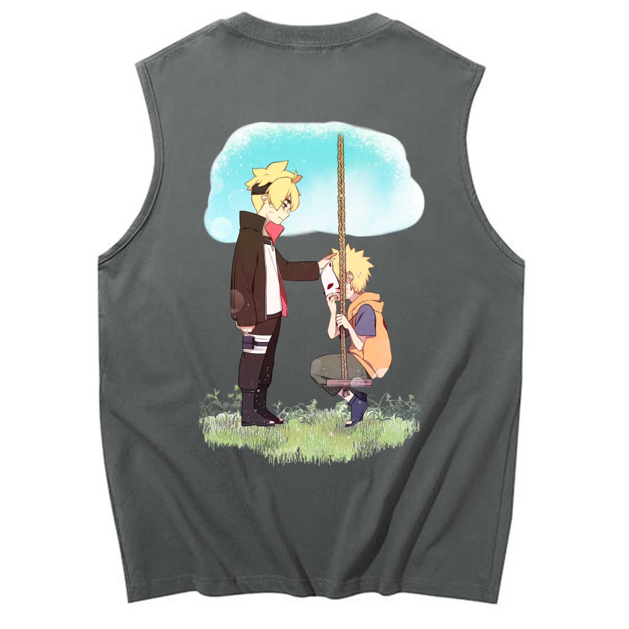 （画像用） NARUTO -ナルト- うずまき ボルト Uzumaki Boruto コットン100％タンクトップ（背面プリント）